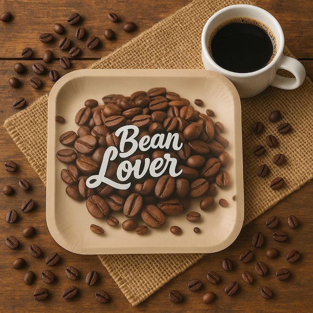 Bean Lover Coffee Beans Aesthetic Paper Plate (Creator Uploaded)