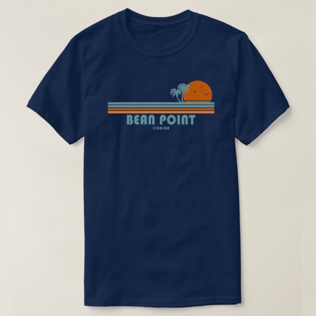 Bean Point Beach Florida Sun Palm Trees T-Shirt (Design Front)