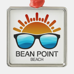 Bean Point Beach Florida Sunglasses Metal Ornament