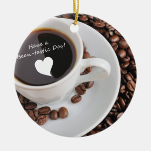 Bean-tastic Coffee Celebration Ceramic Ornament