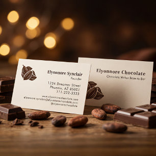 Bean to Bar Chocolate Minimal Brand Identity Business Card