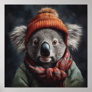 Beanie Bunch Koala Orange Winter Hat Poster