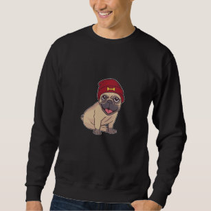 Beanie Hat Pug Sweatshirt
