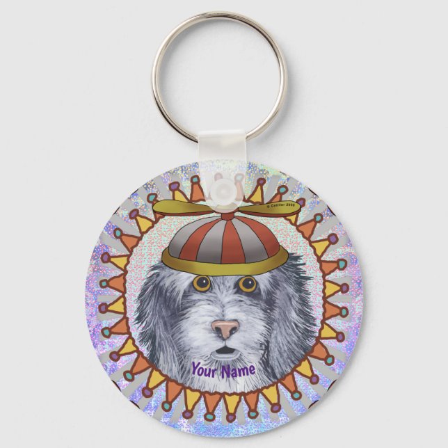 Beanie SheepDog  Key Ring (Front)