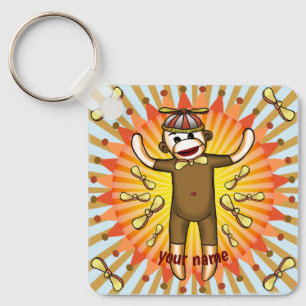 Beanie Sock Monkey  Key Ring