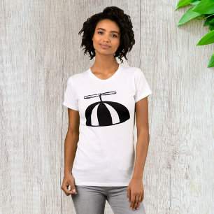 Beanie With A Whirly Bird Womens T-Shirt
