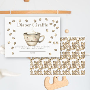 Beans and coffee baby shower diaper raffle  enclosure card