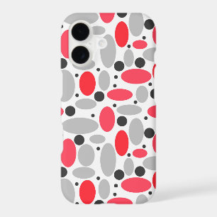 beans and peas retro red grey white pattern