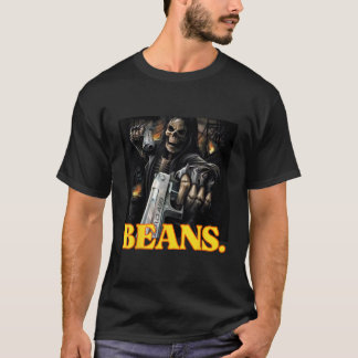 Beans Enjoyer Funny Cringe Hard Skeleton Meme  T-Shirt