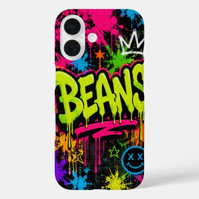 BEANS Neon Graffiti Street Art Case-Mate iPhone Case (Back)