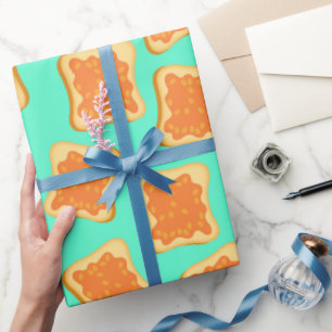 Beans on Toast Funny Breakfast Patterned Wrapping Paper