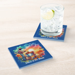 Beans or No Beans Chilli Cooking Cowboy 1 Glass Coaster