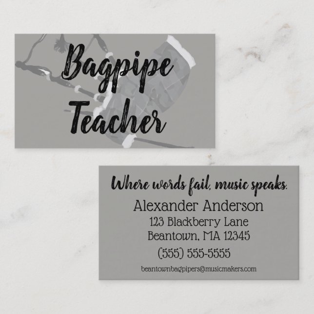 Beantown Bagpipes Business Card (Front/Back)