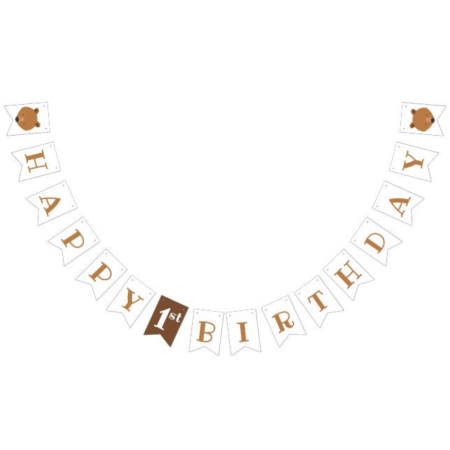 Bear 1st Birthday Bunting (All)