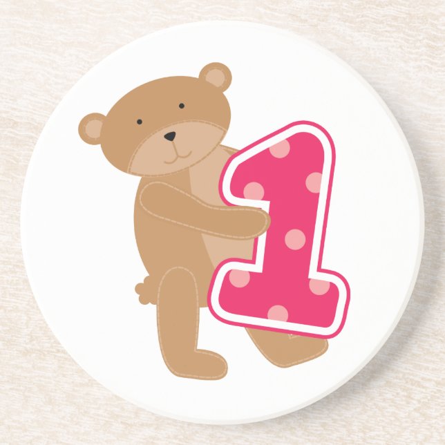 Bear 1st Birthday T-shirts and Gifts Coaster (Front)