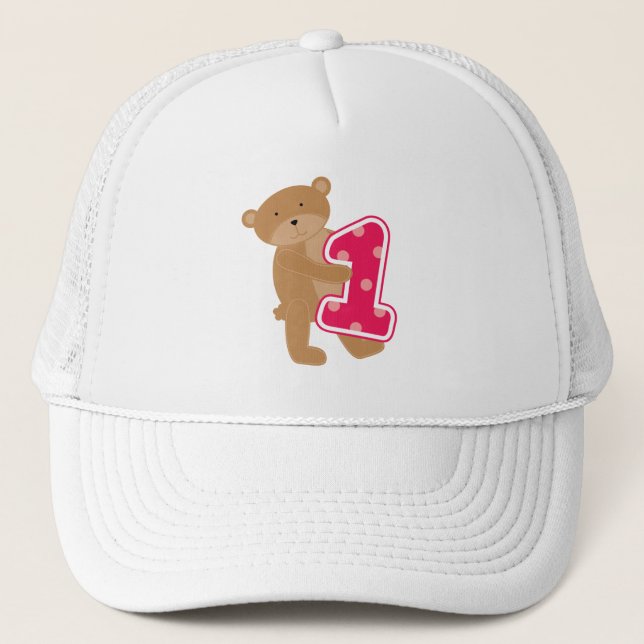 Bear 1st Birthday T-shirts and Gifts Trucker Hat (Front)