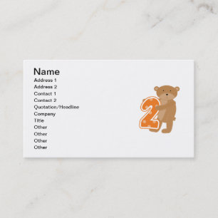 Bear 2nd Birthday T shirts and Gifts Business Card