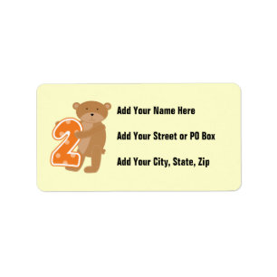 Bear 2nd Birthday T shirts and Gifts Label
