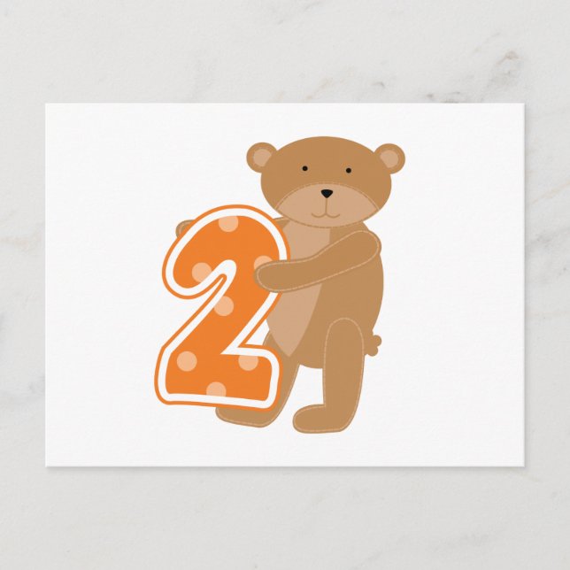 Bear 2nd Birthday T shirts and Gifts Postcard (Front)