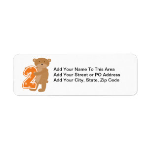 Bear 2nd Birthday T shirts and Gifts Return Address Label