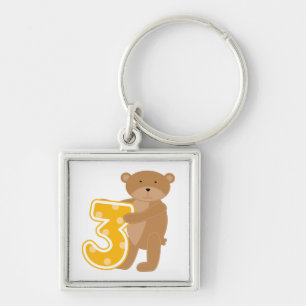 Bear 3rd Birthday T-shirts and Gifts Key Ring