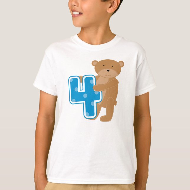 Bear 4th Birthday Tshirts and Gifts (Front)