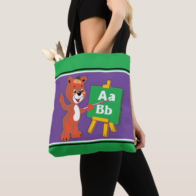 Bear ABC"S School Student Teacher Tote Bag (Close Up)