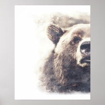 Bear Abstract Watercolor