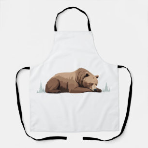 Bear Adorable Cute Animal Sleeping Relaxing Calm Apron