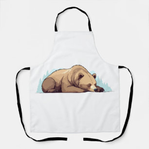 Bear Adorable Cute Animal Sleeping Relaxing Calm Apron