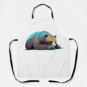 Bear Adorable Cute Animal Sleeping Relaxing Calm Apron