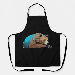Bear Adorable Cute Animal Sleeping Relaxing Calm Apron