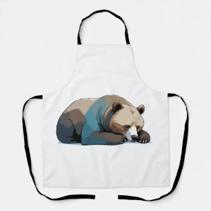 Bear Adorable Cute Animal Sleeping Relaxing Calm Apron