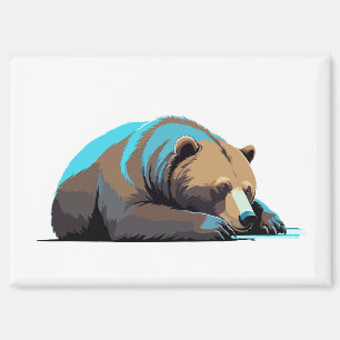 Bear Adorable Cute Animal Sleeping Relaxing Calm Magnet