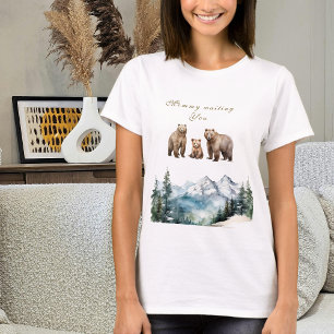 Bear Adventure Snowy Mountains Winter  Baby Shower T-Shirt