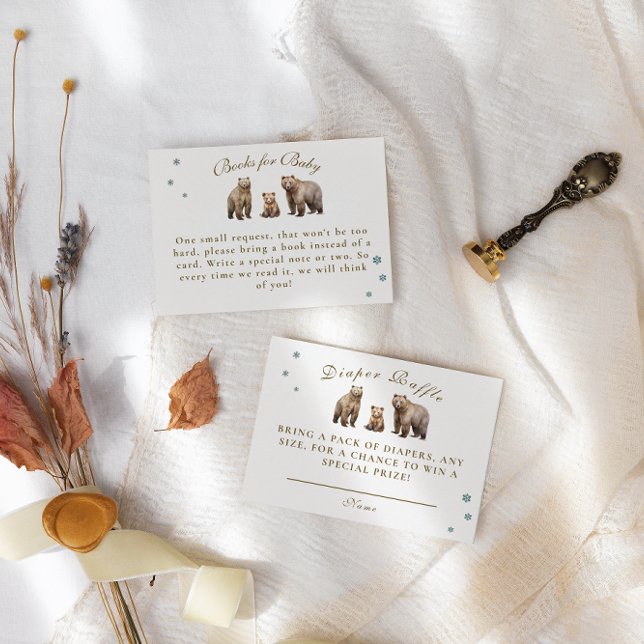 Bear Adventure Winter Mountains Diaper Raffle Enclosure Card (Creator Uploaded)
