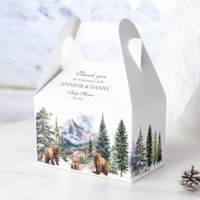 Bear Adventure Winter Snow Mountain Thank You Favour Box (Creator Uploaded)