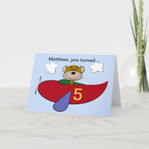 Bear Aeroplane Birthday Card