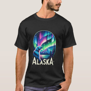 Bear Alaska Northern Lights Aurora Viewing Vacatio T-Shirt