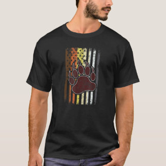Bear American Flag Foot Gay Pride Lgbt Subtle Prid T-Shirt