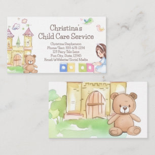 Bear and Blocks Child Daycare Babysitter Childcare Business Card