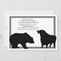Bear and Bull Birthday Party Invitation