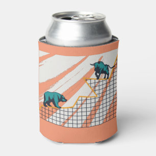 Bear and Bull - Market Chart Can Cooler