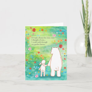 Bear and Bunny Anniversary Valentine Wildflowers Card
