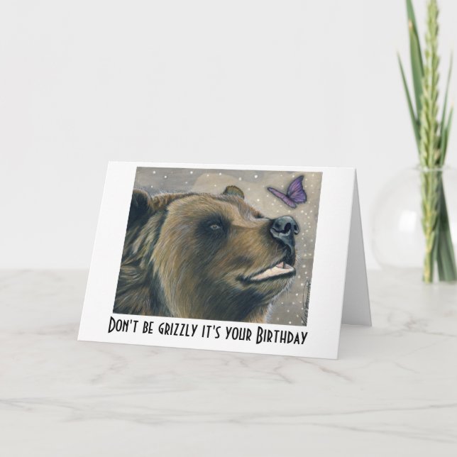Bear and Butterfly Birthday Card (Front)