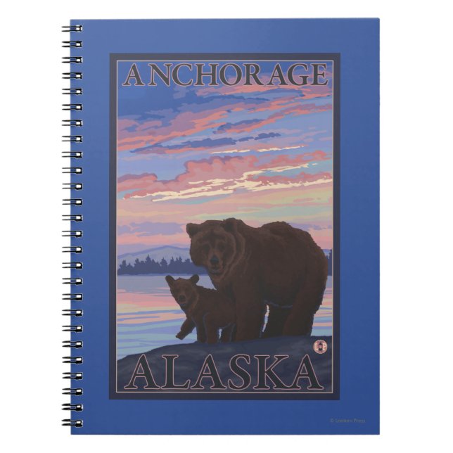 Bear and Cub - Anchorage, Alaska Notebook (Front)