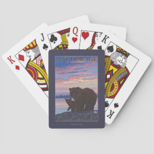 Bear and Cub - Anchorage, Alaska Playing Cards