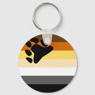 Bear and Cub Community LGBT Gay Pride Flag Key Ring