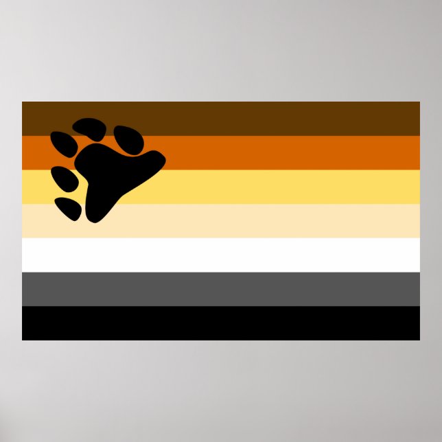 Bear and Cub Community LGBT Gay Pride Flag Poster (Front)