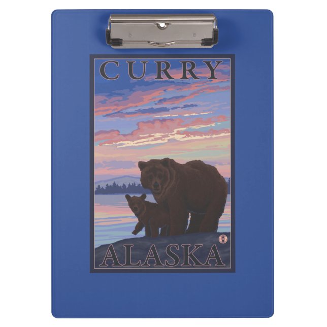 Bear and Cub - Curry, Alaska Clipboard (Front)